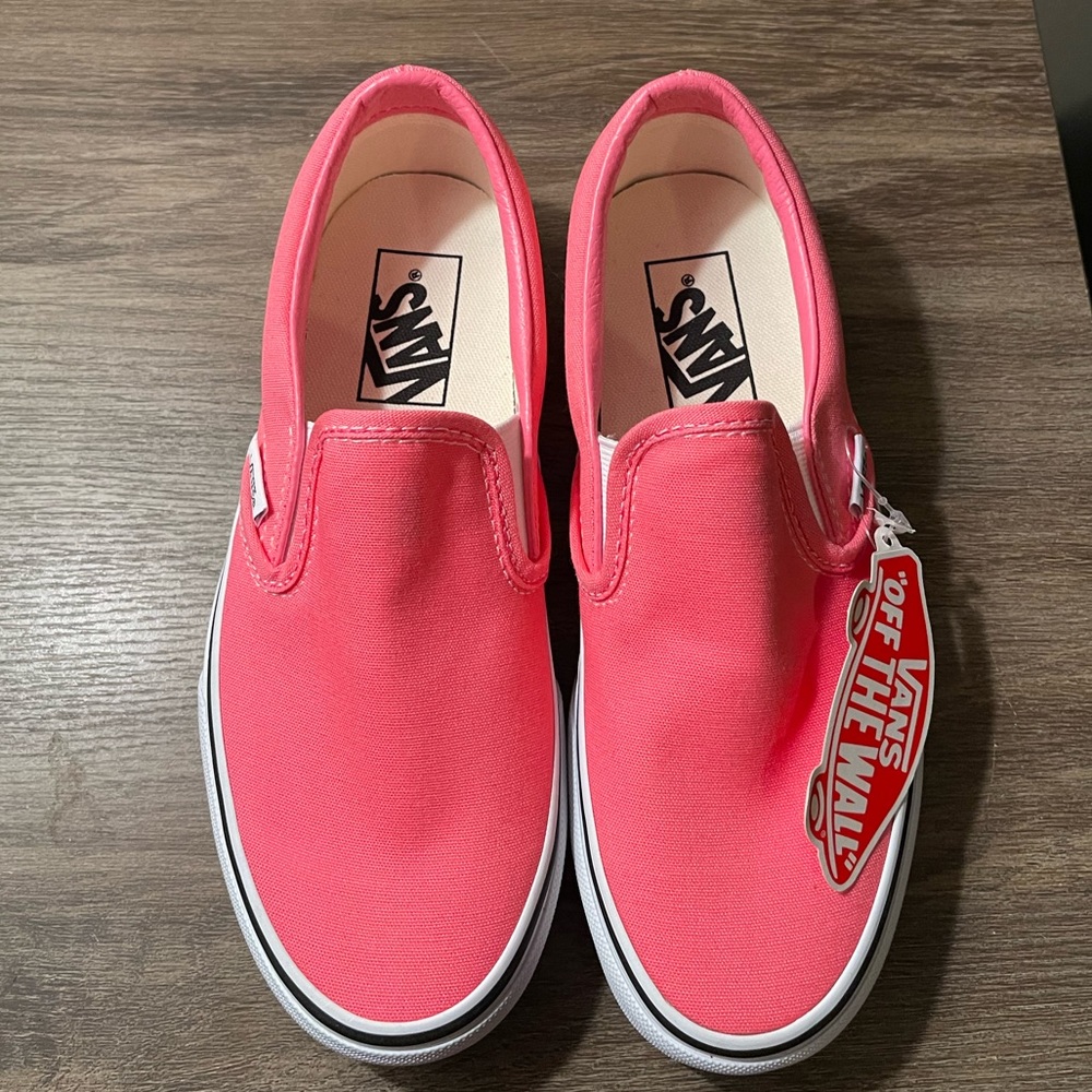 NWT Vans Pink Lemonade Classic Slip On